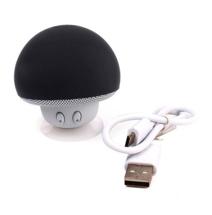 Infitary Wireless Bluetooth Speaker, Hands-free talk with Phone Stand Mushroom Bluetooth Speaker, Black N2
