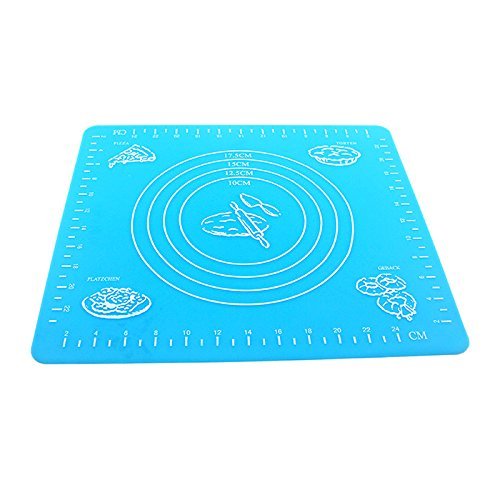HuntGold Durable 26*29cm Silicone Pastry Mat Baking Bakeware Oven Liner Tray Sheet Mat(blue) N2