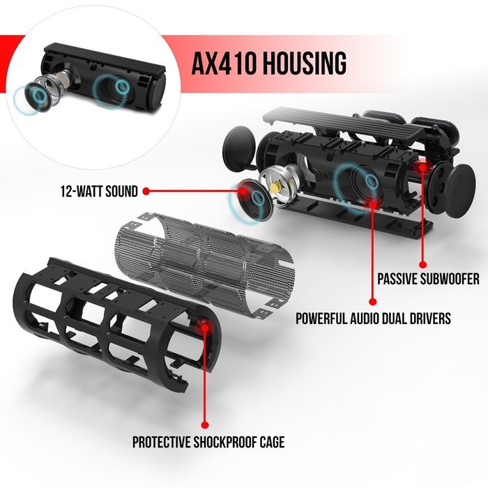 Waterproof Bluetooth Speaker, Alpatronix AX410 3000mAh Portable 12W Stereo Shockproof Wireless Speaker with Built-in... N6