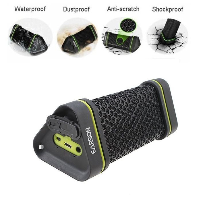 AGPtek EARSON Waterproof Shockproof Wireless Bluetooth Speaker For ipod Samsung iphone Smartphone PC