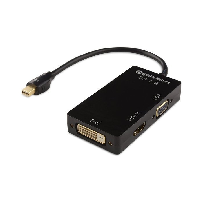 Cable Matters Mini DisplayPort (Thunderbolt&trade; 2 Port Compatible) to HDMI/DVI/VGA Male to Female 3-in-1 Adapter...