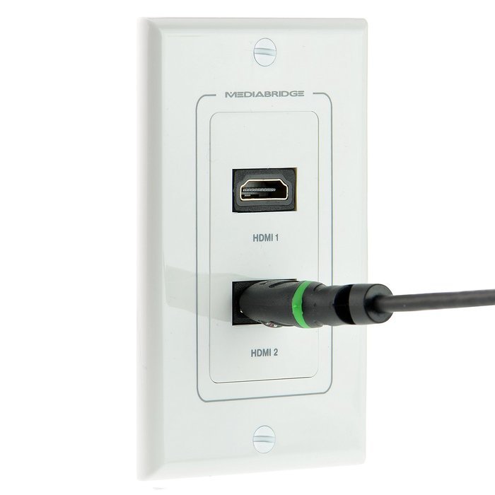 Mediabridge HDMI Wall Plate (2 Port) - [Latest Version - Supports 4K, 3D, ARC] &ndash; Includes FREE Low Voltage Metal... N5