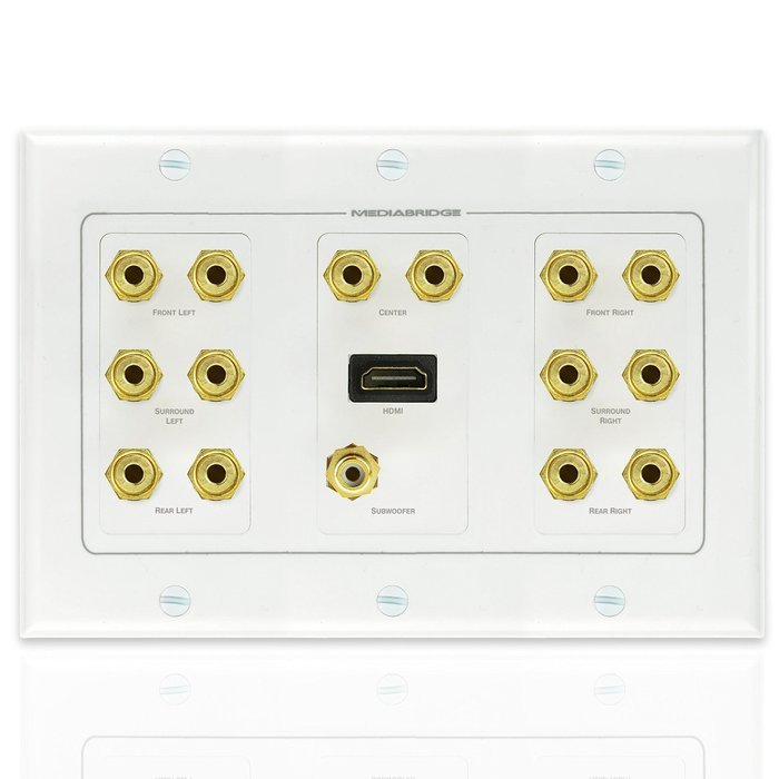Mediabridge HDMI Wall Plate (2 Port) - [Latest Version - Supports 4K, 3D, ARC] &ndash; Includes FREE Low Voltage Metal... N34