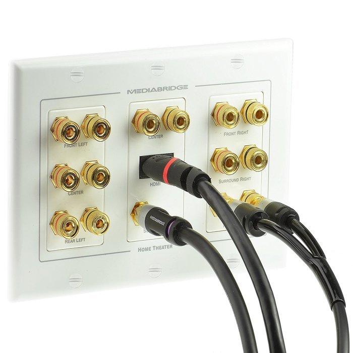Mediabridge HDMI Wall Plate (2 Port) - [Latest Version - Supports 4K, 3D, ARC] &ndash; Includes FREE Low Voltage Metal... N39