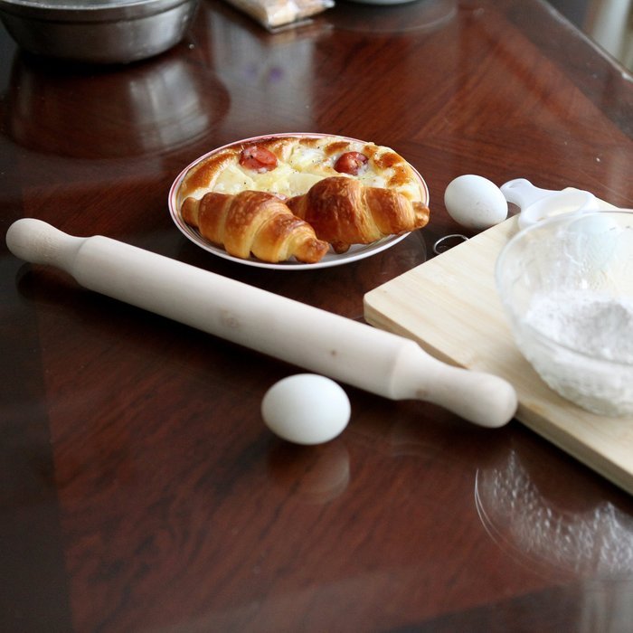 Lasten Wooden Rolling Pin, Dough Roller, Rolling Pin for Consistent Dough & More, Professional Non-Stick Rolling... N16