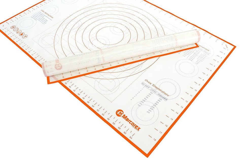 Extra Large Silicone Pastry Mat with Measurements and Conversion Charts, 29.6" x 20.5" Non-Stick Non-Slip, XL... N7
