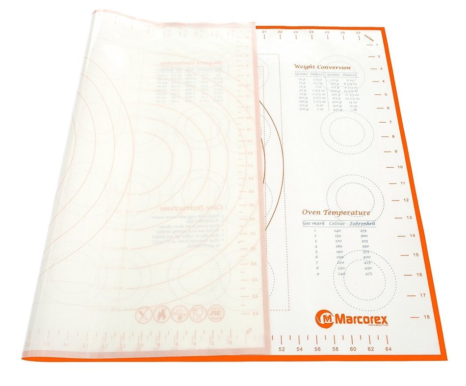 Extra Large Silicone Pastry Mat with Measurements and Conversion Charts, 29.6" x 20.5" Non-Stick Non-Slip, XL... N8