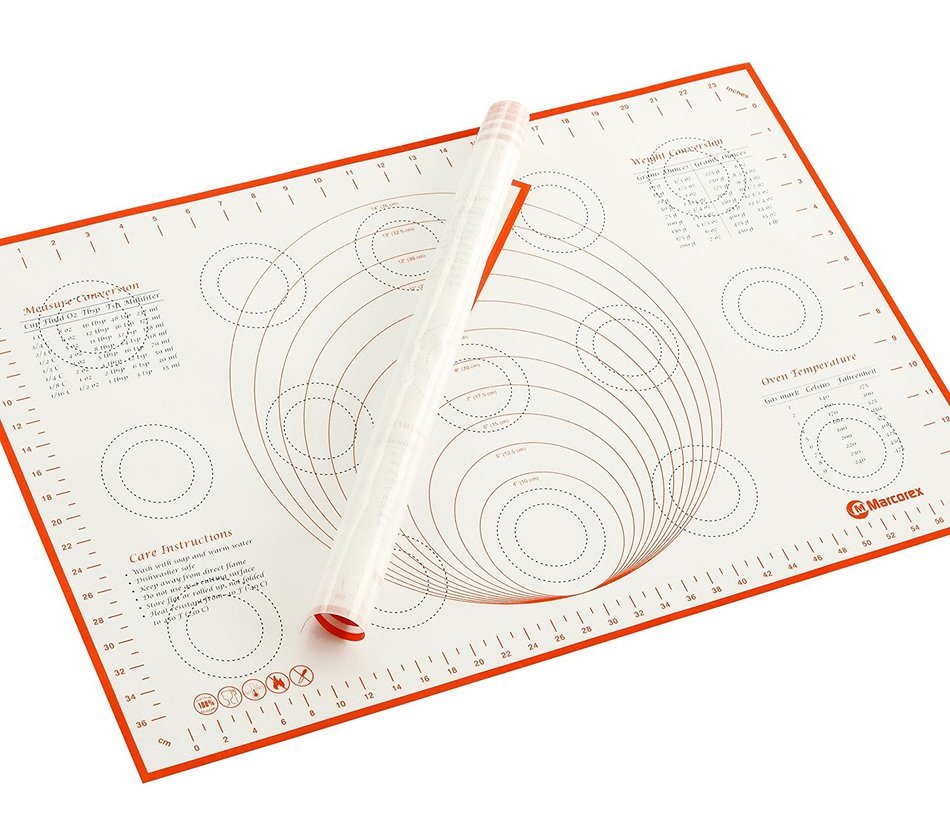 Extra Large Silicone Pastry Mat with Measurements and Conversion Charts, 29.6" x 20.5" Non-Stick Non-Slip, XL... N14