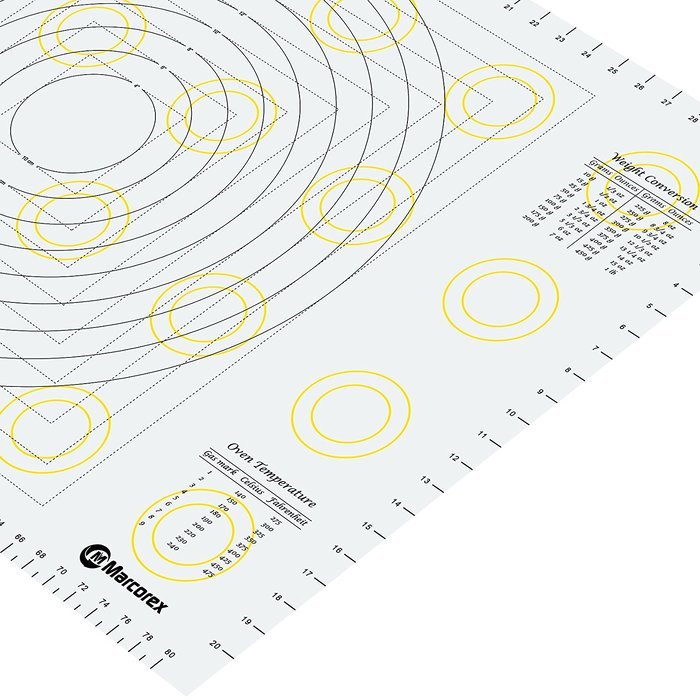 Extra Large Silicone Pastry Mat with Measurements and Conversion Charts, 29.6" x 20.5" Non-Stick Non-Slip, XL... N16