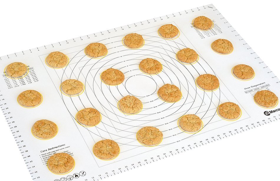 Extra Large Silicone Pastry Mat with Measurements and Conversion Charts, 29.6" x 20.5" Non-Stick Non-Slip, XL... N19