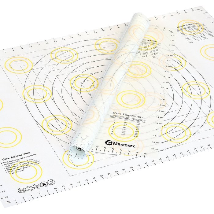 Extra Large Silicone Pastry Mat with Measurements and Conversion Charts, 29.6" x 20.5" Non-Stick Non-Slip, XL... N21
