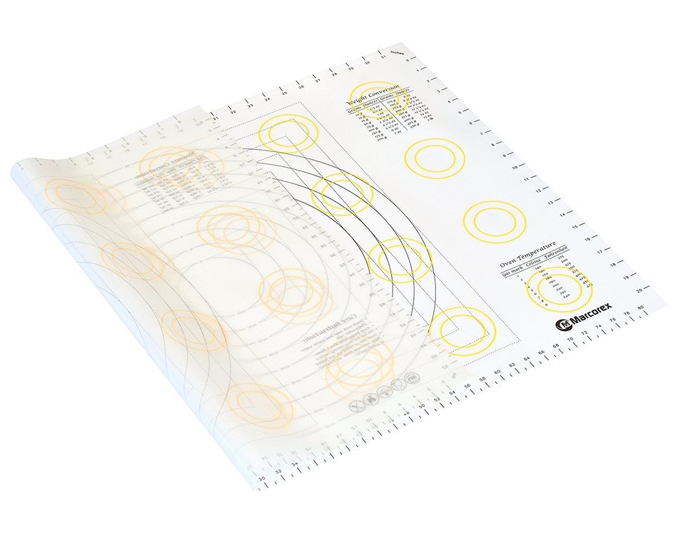 Extra Large Silicone Pastry Mat with Measurements and Conversion Charts, 29.6" x 20.5" Non-Stick Non-Slip, XL... N23