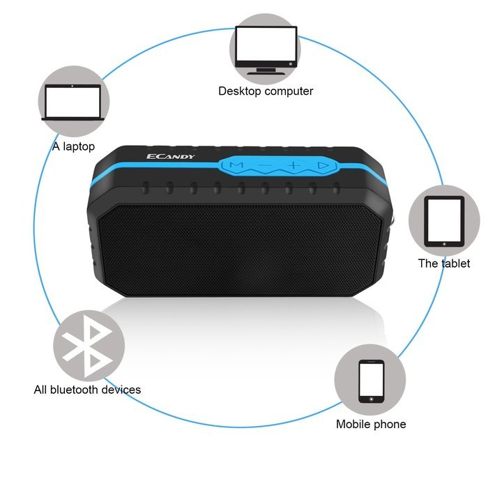 Ecandy Waterproof Wireless Speakers,Unbreak waterproof Shockproof Bluetooth Stereo Speakers,Outdoor Speakers for... N13