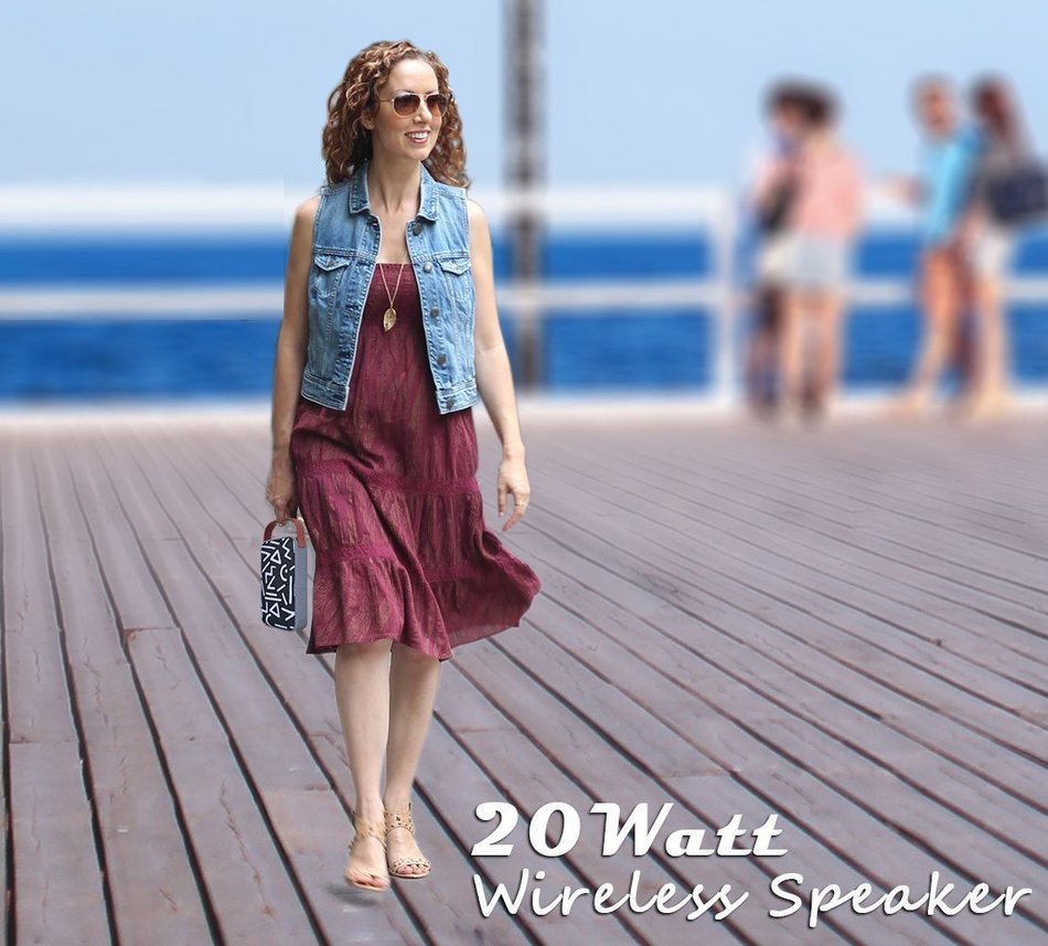 TRAKK Harmony New Model 20W 360 Degree Sound Durable Art Fabric Portable Bluetooth Speaker with Power Bank Immersive... N8
