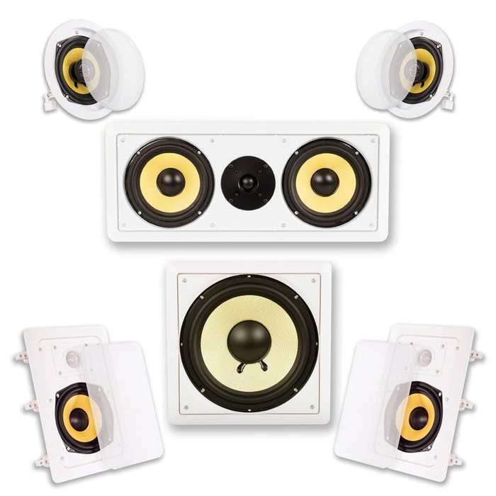 Acoustic Audio HD515 5.1 Home Theater Speaker System (White)