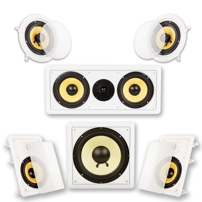 Acoustic Audio HD515 5.1 Home Theater Speaker System (White) N6