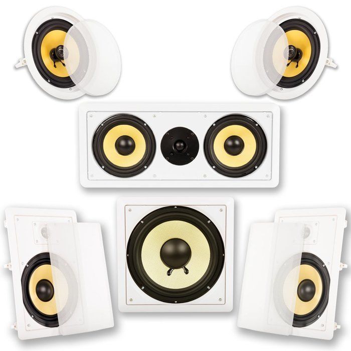 Acoustic Audio HD515 5.1 Home Theater Speaker System (White) N9