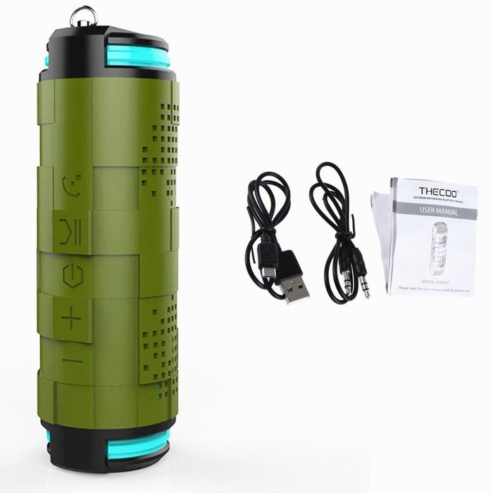YIDA BS02 Portable Wireless Bluetooth Speaker Stereo Super Bass Waterproof IP6 Dustproof IP4X Shockproof IP3X... N7