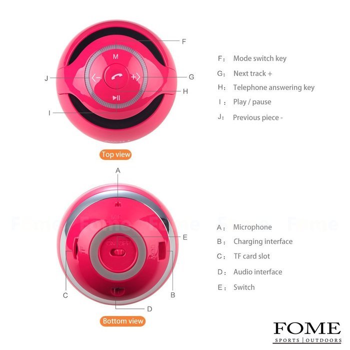 Wireless Bluetooth Speaker, FOME SPORTS|OUTDOORS Magic Ball GS009 Subwoofer Mini Round Hi-Fi Portable Multi-function... N2