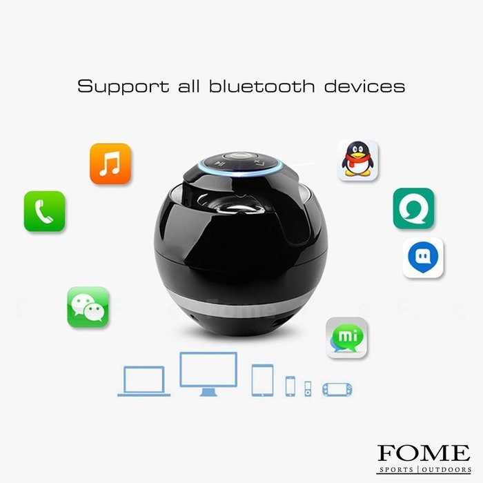 Wireless Bluetooth Speaker, FOME SPORTS|OUTDOORS Magic Ball GS009 Subwoofer Mini Round Hi-Fi Portable Multi-function... N5