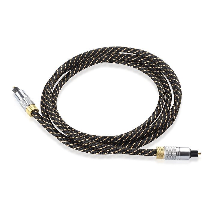 Cable Matters Gold Plated Toslink Digital Optical Audio Cable with Metal Connectors and Braided Jacket 6 Feet N7