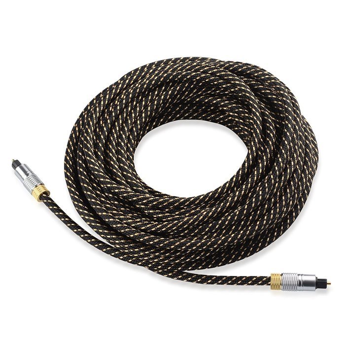 Cable Matters Gold Plated Toslink Digital Optical Audio Cable with Metal Connectors and Braided Jacket 6 Feet N11