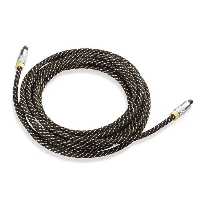 Cable Matters Gold Plated Toslink Digital Optical Audio Cable with Metal Connectors and Braided Jacket 6 Feet N16