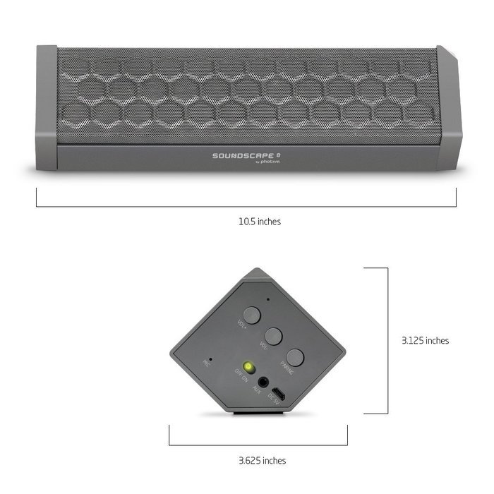 Photive SOUNDSCAPE 8 Powerful Portable Wireless Bluetooth Speaker with 8 Hour Battery and Built in Speakerphone... N10
