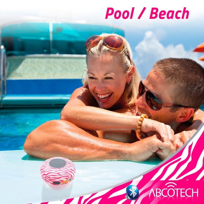 Abco Tech Water Resistant Wireless Bluetooth Shower Speaker with Suction Cup and Hands-Free Speakerphone, Aqua N6