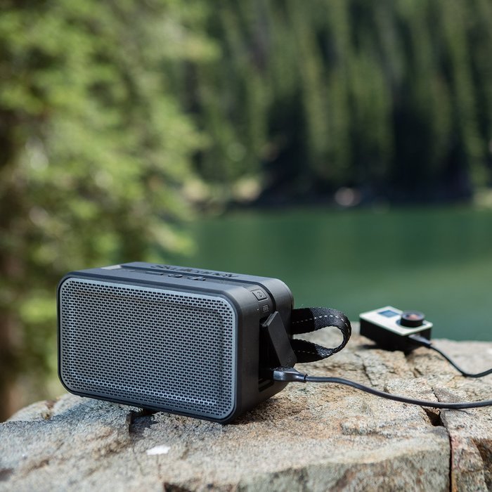 Skullcandy Barricade XL Bluetooth Wireless Portable Speaker, Gray/Hot Lime N16