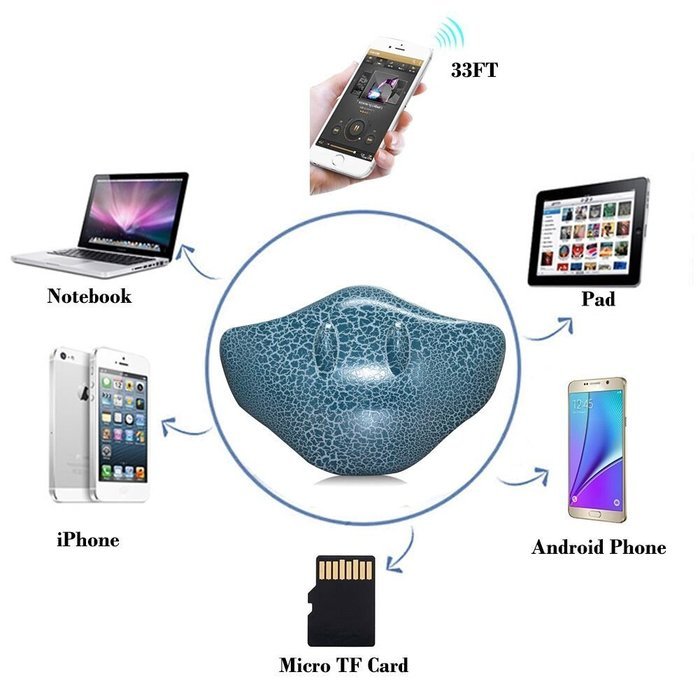 Tuohai Portable Devil Rays Smart Wireless Bluetooth Speaker with Dynamic LED Lights Support TF Card for iPhone... N4