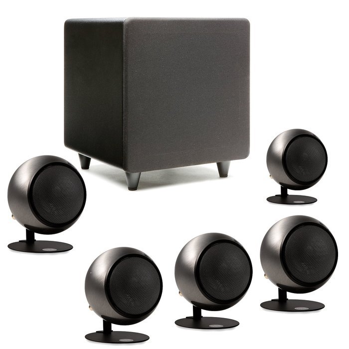 Orb Audio Mini 5.1 Home Theater Speaker System in Hand Polished Steel