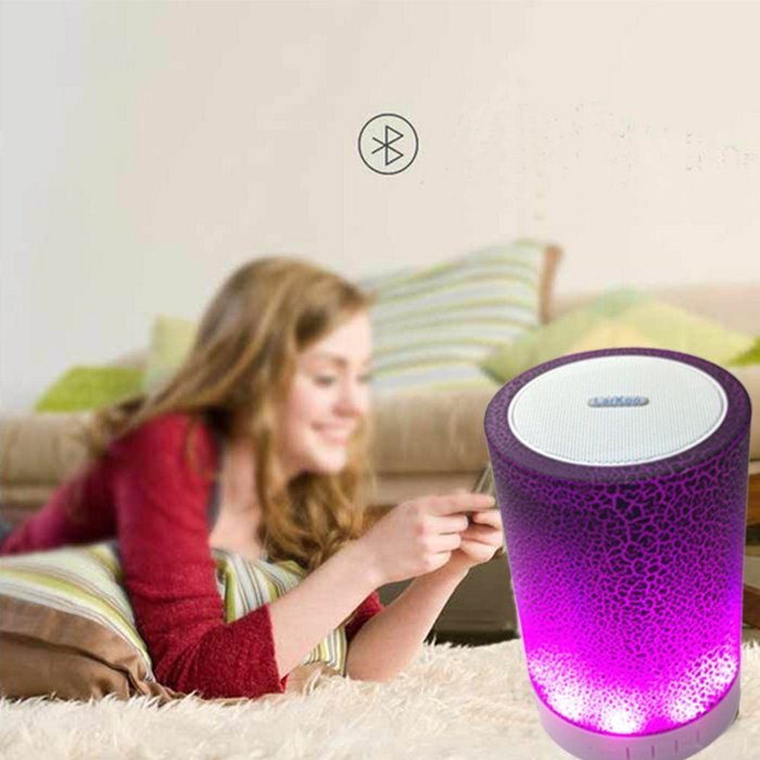 LarKoo Portable Wireless Bluetooth Speakers MP3 Players Audio withe color changing LED Night Light Atmosphere... N6