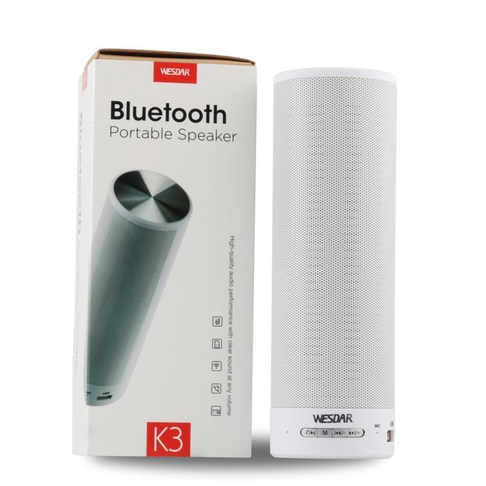WESDAR Portable Stereo Wireless Bluetooth Speaker with LED Light Mic and AUX Function for Smart Phones, K3-W N5