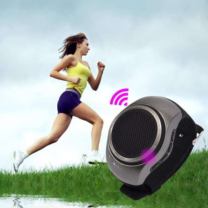 Foneda B20 Bluetooth Sports Music Watch Portable Mini Watch Bluetooth 2.1+EDR Sport Speaker TF Card FM Audio Radio... N12