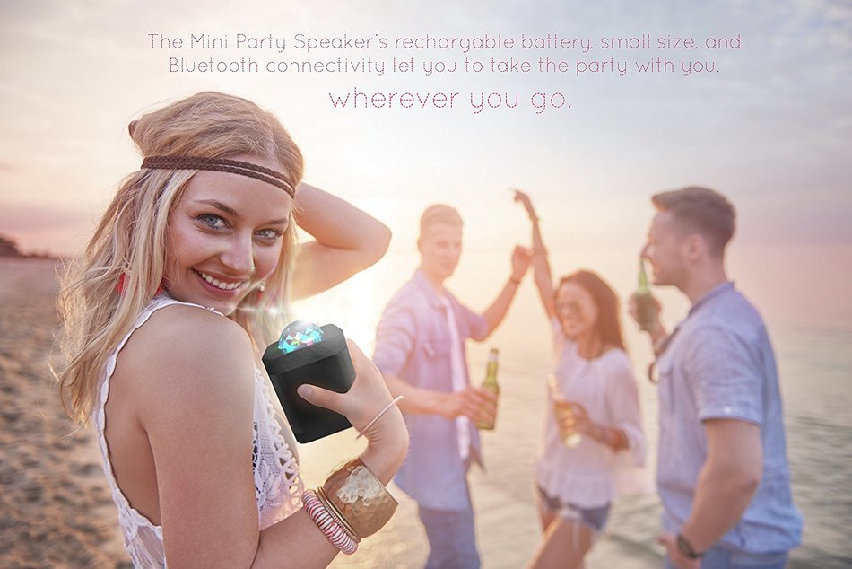 ART+SOUND AR613 Bluetooth LED Speaker With Lights, Wireless & Portable N4