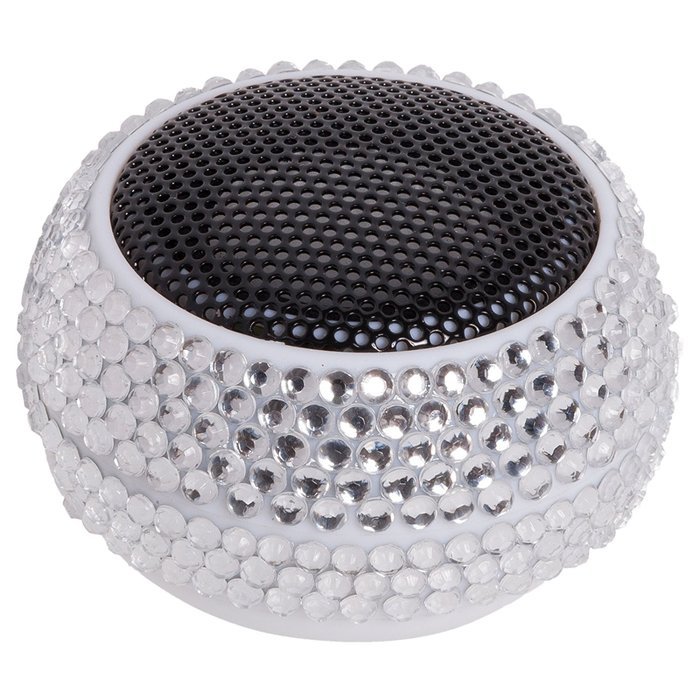Crystal Mini Hamburger Capsule Speaker USB Rechargeable Portable Audio (Silver)
