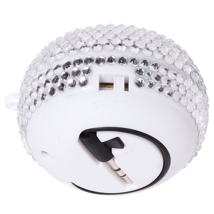 Crystal Mini Hamburger Capsule Speaker USB Rechargeable Portable Audio (Silver) N3