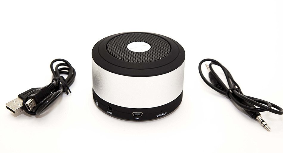 Portable My Vision Bluetooth Mini Speaker for Iphone / Galaxy Metal Silver N2