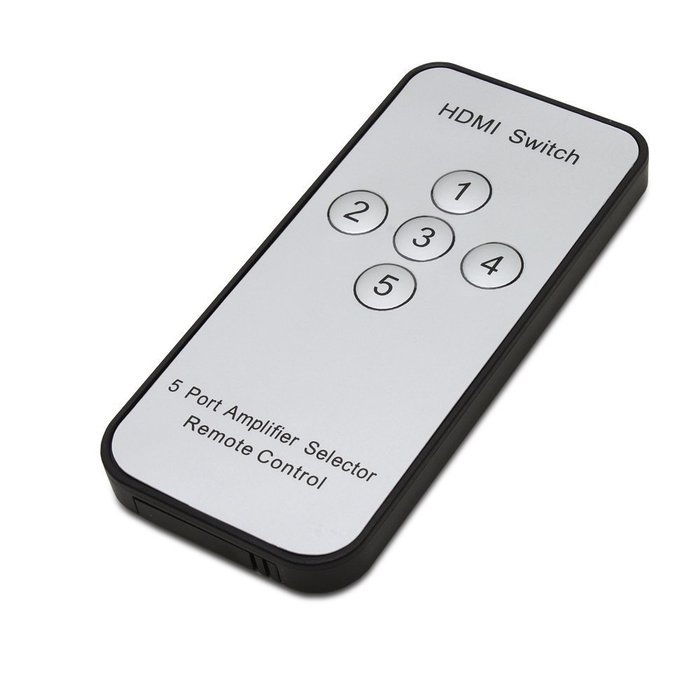 Fosmon HD1832 Intelligent 5x1 5-Port HDMI Switch/Switcher with IR Remote and AC Adapter Supports 3D N3