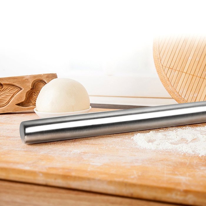 Yoofor 18/10 (304) Stainless Steel Rolling Pin, 16" / 40cm Non-Stick Kitchen Baking Tool N4