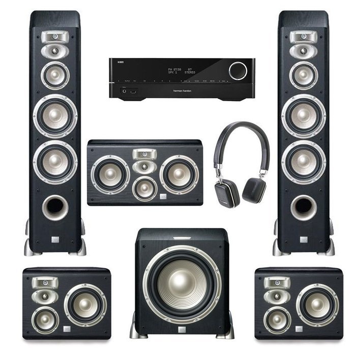 JBL L880 5.1 System, JBL L8400P sub, Harman/Kardon AVR 3700, SOHO Headphones