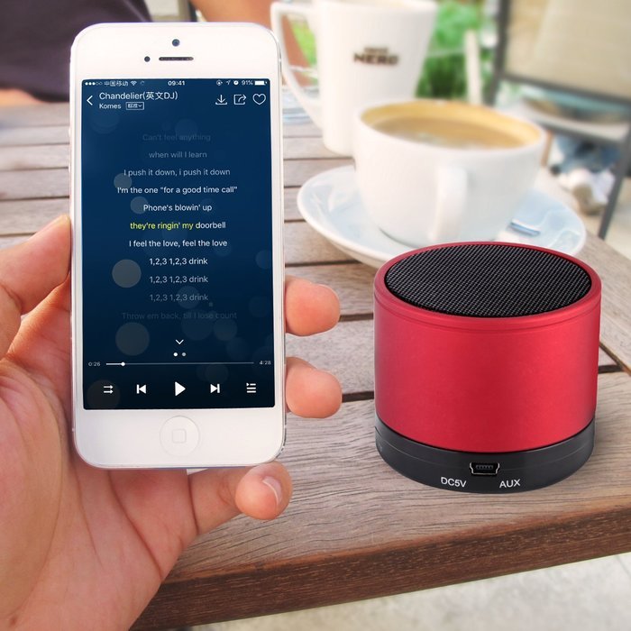 Besiva Ultra Portable Wireless Speaker, Enhanced Bass (Red) N3