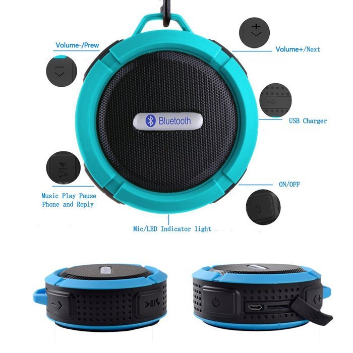 E-Zigo Outdoor Sport Bluetooth Speaker SplashProof & Shockproof Portable Shower HD Wireless speaker phone w/ Suction... N3