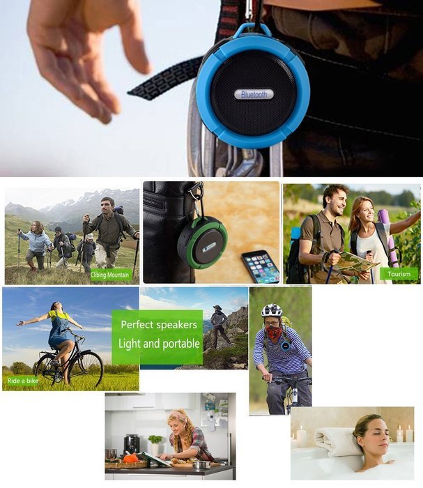 E-Zigo Outdoor Sport Bluetooth Speaker SplashProof & Shockproof Portable Shower HD Wireless speaker phone w/ Suction... N6