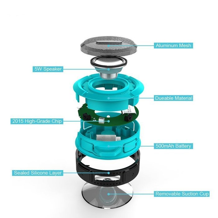 E-Zigo Outdoor Sport Bluetooth Speaker SplashProof & Shockproof Portable Shower HD Wireless speaker phone w/ Suction... N7