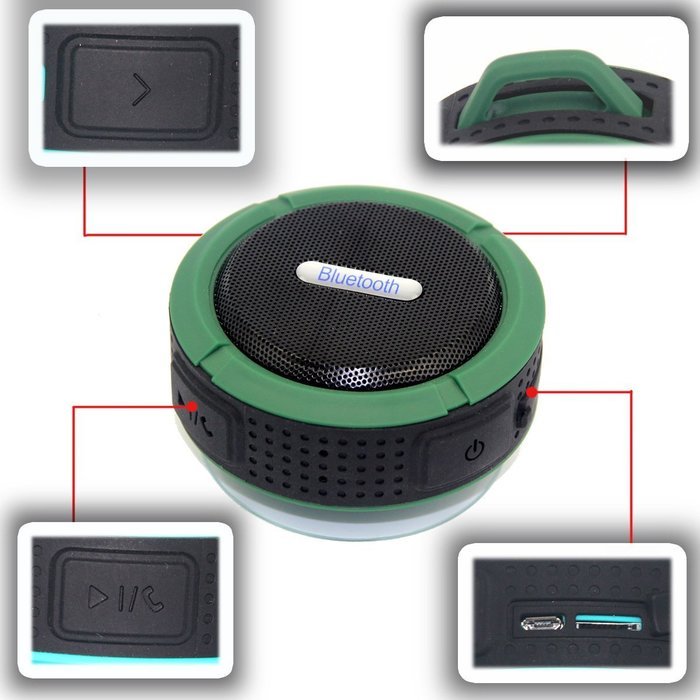 E-Zigo Outdoor Sport Bluetooth Speaker SplashProof & Shockproof Portable Shower HD Wireless speaker phone w/ Suction... N11