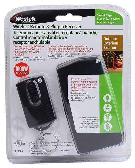Westek RFK306LC Outdoor Wireless Remote and Plug-In Receiver Kit N2