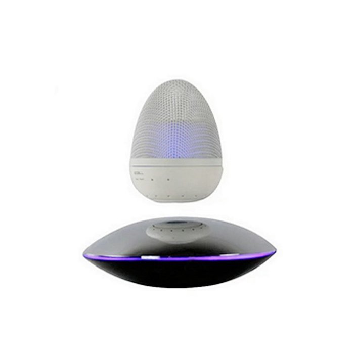 Aolyty Portable Wireless Floating Levitation Bluetooth Speaker Ellipse Egg Shape White