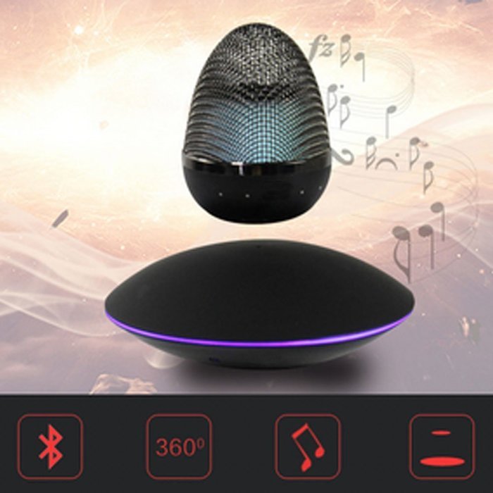 Aolyty Portable Wireless Floating Levitation Bluetooth Speaker Ellipse Egg Shape White N8